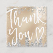 Elegant Goud en Zilver Kerstmis dank u bestelling Vierkante Visitekaartje (Voorkant)