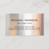 Elegant goud en zilver metallic visitekaartje (Achterkant)