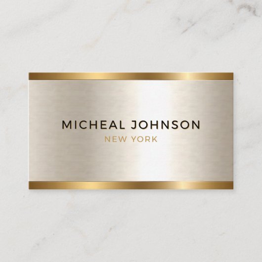 Elegant goud en zilver metallic visitekaartje (Voorkant)