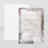 Elegant goud en zilveren florale bruiloft Uitnodig Kaart (Voorkant / Achterkant)