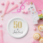 Elegant goud en zwart 50 en Fabulous Papieren Bordje (Feest)