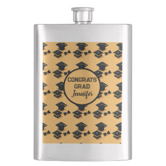 Elegant goud en zwart afstudeerhoedpatroon flacon