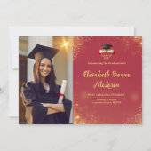 Elegant goud en zwart Afstuderen Kaart (Voorkant)