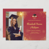 Elegant goud en zwart Afstuderen Kaart (Voorkant / Achterkant)