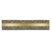 Elegant goud en zwart bloemige Paisley & Stripes Korte Tafelloper (Horizontaal)