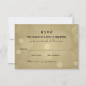 Elegant goud-en-zwart bruiloftsfeest RSVP kaartje (Voorkant)