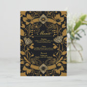 Elegant goud- en zwart design menu (Staand voorkant)