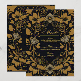 Elegant goud- en zwart design menu