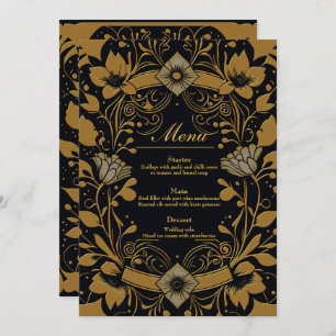 Elegant goud- en zwart design menu