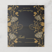 Elegant goud- en zwart design plaatskaartje (Buitenkant ongevouwen)