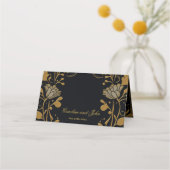 Elegant goud- en zwart design plaatskaartje (Achterkant)