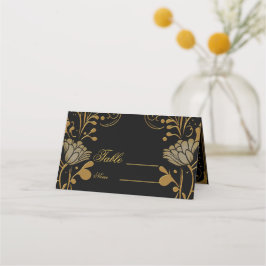 Elegant goud- en zwart design plaatskaartje