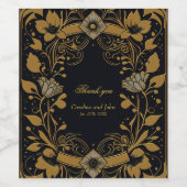 Elegant goud-en-zwart design  wijn etiket (Enkel label)