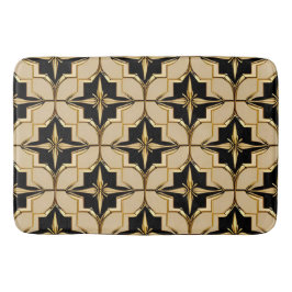 Elegant goud en zwart geometrisch patroon badmat