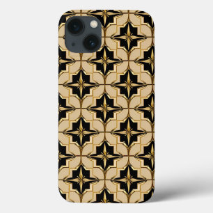 Elegant goud en zwart geometrisch patroon Case-Mate iPhone case