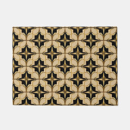 Elegant goud en zwart geometrisch patroon deurmat