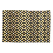 Elegant goud en zwart geometrisch patroon kussensloop (Achterkant-Links)