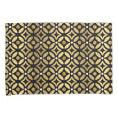 Elegant goud en zwart geometrisch patroon kussensloop (Voorkant-Rechts)