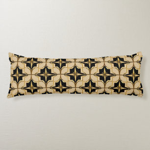 Elegant goud en zwart geometrisch patroon lichaamskussen