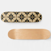 Elegant goud en zwart geometrisch patroon persoonlijk skateboard (Horizontaal)