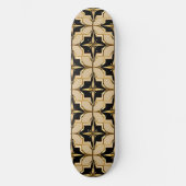 Elegant goud en zwart geometrisch patroon persoonlijk skateboard (Voorkant)