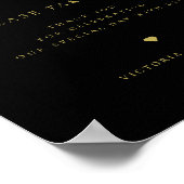 Elegant Goud en Zwart Huwelijksgunst Poster (Hoek)
