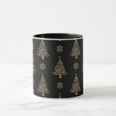 Elegant goud- en zwart kerstpatroon mok (Midden)