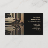 Elegant goud en zwart luxe modern visitekaartje (Achterkant)