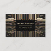 Elegant goud en zwart luxe modern visitekaartje (Voorkant)