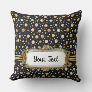 Elegant Goud en Zwart met Sierlijke Lijst Kussen