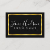 Elegant goud en zwart minimalistisch Europees Visitekaartje (Voorkant)