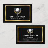 Elegant Goud en Zwart Minimalistisch Visitekaartje (Voorkant / Achterkant)