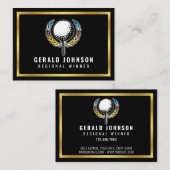 Elegant Goud en Zwart Minimalistisch Visitekaartje (Voorkant / Achterkant)