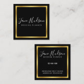 Elegant Goud en Zwart Minimalistisch Visitekaartje (Voorkant / Achterkant)