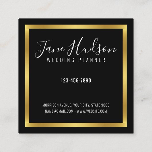 Elegant Goud en Zwart Minimalistisch Visitekaartje (Achterkant)