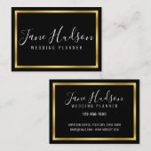 Elegant Goud en Zwart Minimalistisch Visitekaartje (Voorkant / Achterkant)