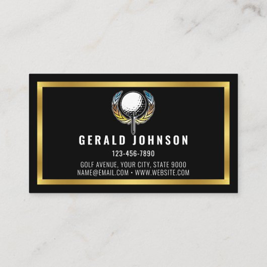 Elegant Goud en Zwart Minimalistisch Visitekaartje (Achterkant)