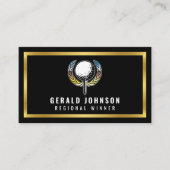 Elegant Goud en Zwart Minimalistisch Visitekaartje (Voorkant)