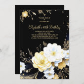 Elegant Goud en Zwart Online 40e Verjaardag Kaart (Voorkant / Achterkant)