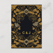 Elegant goud-en-zwart ontwerp informatiekaartje (Achterkant)