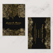 Elegant goud en zwart Paisley 3 bruiloft planner Visitekaartje (Voorkant / Achterkant)