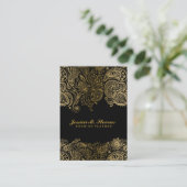 Elegant goud en zwart Paisley 3 bruiloft planner Visitekaartje (Staand voorkant)