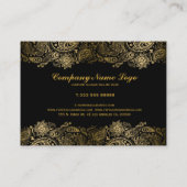 Elegant goud en zwart Paisley 3 bruiloft planner Visitekaartje (Achterkant)