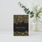 Elegant goud en zwart Paisley 3 bruiloft planner Visitekaartje (Staand voorkant)