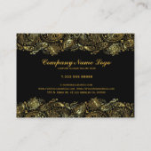 Elegant goud en zwart Paisley 3 bruiloft planner Visitekaartje (Achterkant)