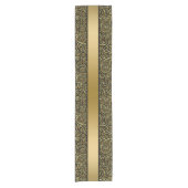 Elegant goud en zwart Paisley & Stripes Korte Tafelloper (Voorkant)