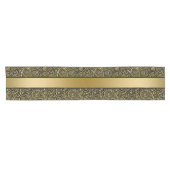 Elegant goud en zwart Paisley & Stripes Korte Tafelloper (Horizontaal)