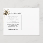 Elegant Goud en Zwart Palmbomen Zonsondergang Bewe Aankondigingskaart (Achterkant)