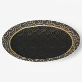 Elegant goud- en zwart patroon papieren bordje (Gekanteld)