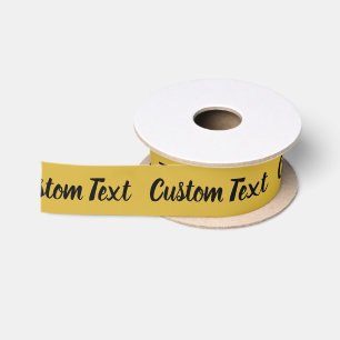 Elegant Goud en Zwart Script Tekst Sjabloon Satijnen Lint